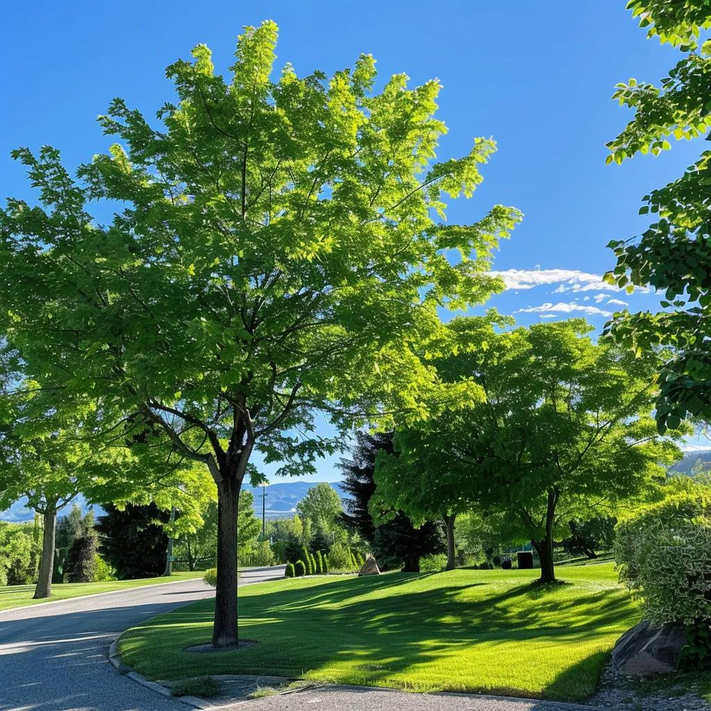 Healthy trees in a Kelowna landscape representing effective tree care and prevention of diseases